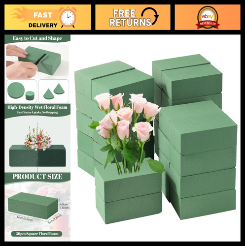 30pcs green floral - green, foam